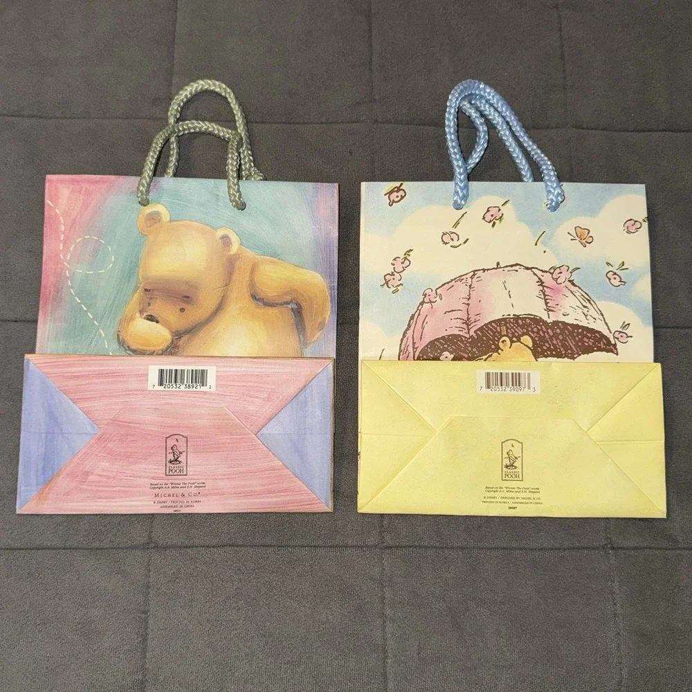 Classic Winnie the Pooh & Piglet Gift Bags 9x8 Disney Baby Shower